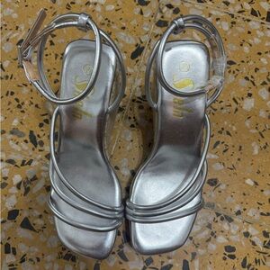 SHEIN Silver Strappy Heels